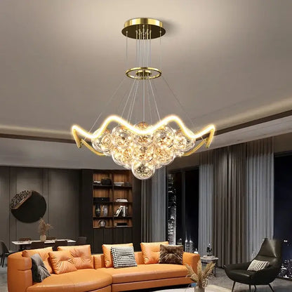 Modern gold bubble chandeliers – dining room led light