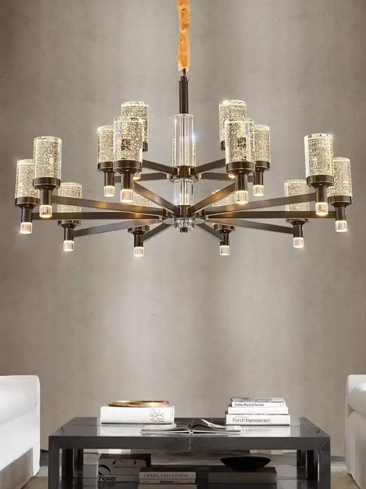 Modern gold bubble crystal chandelier for living room