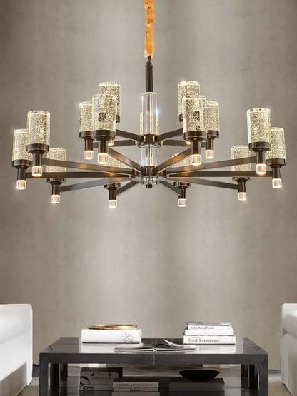 Modern gold bubble crystal chandelier for living room