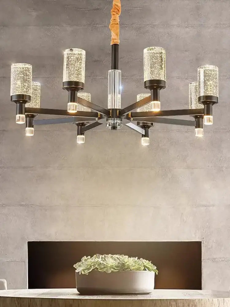 Modern gold bubble crystal chandelier for living room