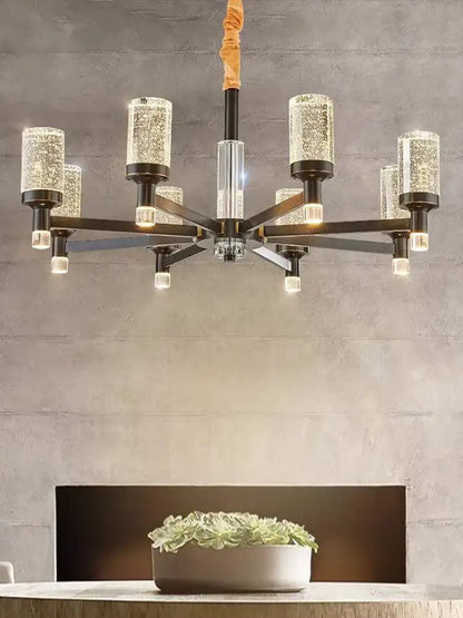 Modern gold bubble crystal chandelier for living room