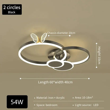 Modern gold butterfly light round living room lamp