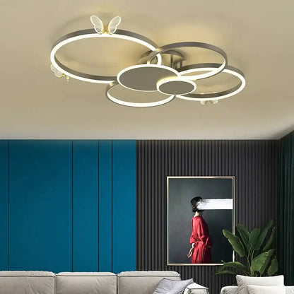 Modern gold butterfly light round living room lamp