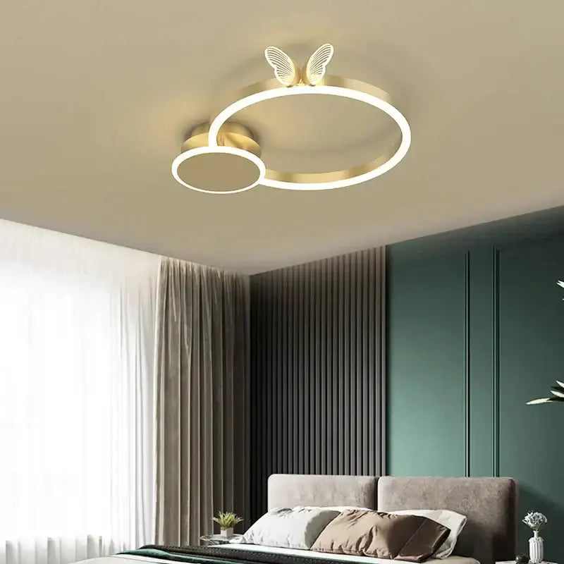 Modern gold butterfly light round living room lamp