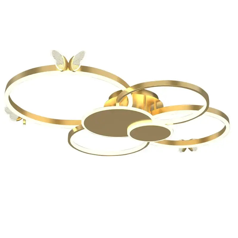 Modern gold butterfly light round living room lamp