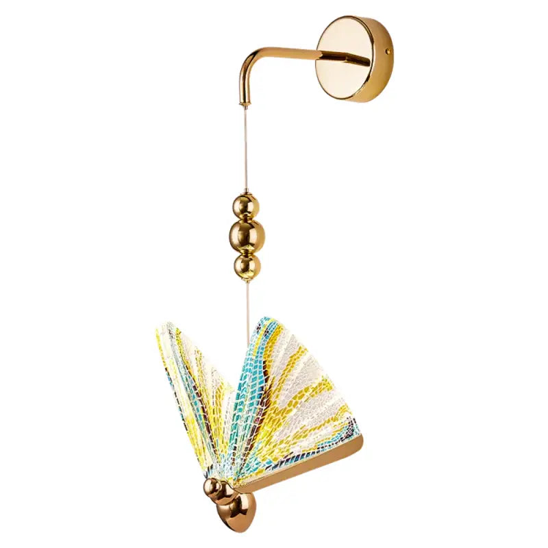 Modern gold butterfly wall lights bedroom glass sconces