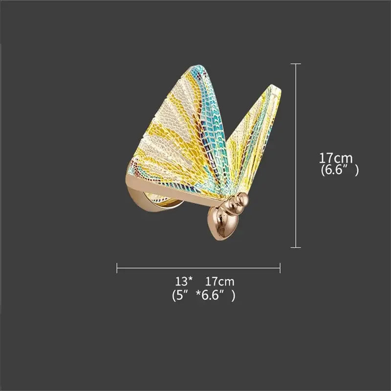 Modern gold butterfly wall lights bedroom glass sconces
