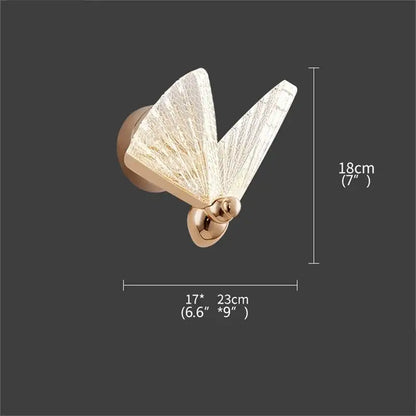 Modern gold butterfly wall lights bedroom glass sconces