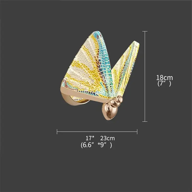 Modern gold butterfly wall lights bedroom glass sconces