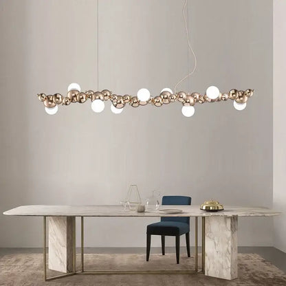 Modern gold caterpillar metal ball pendant light dining room