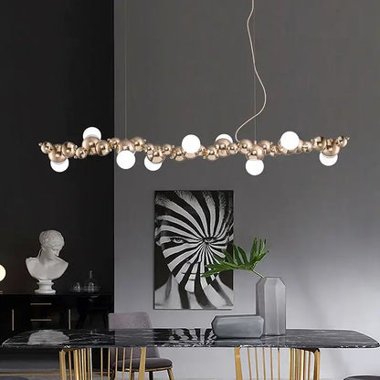 Modern gold caterpillar metal ball pendant light dining room