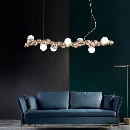 Modern gold caterpillar metal ball pendant light dining room