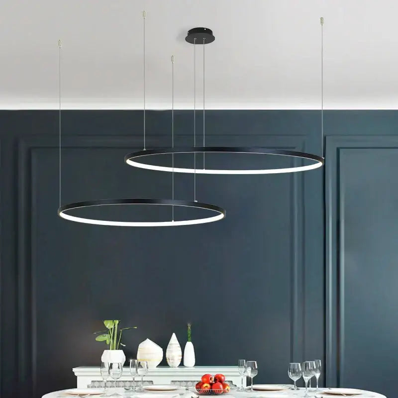 Modern gold circular led chandelier dining room light