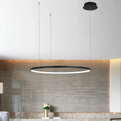 Modern gold circular led chandelier dining room light