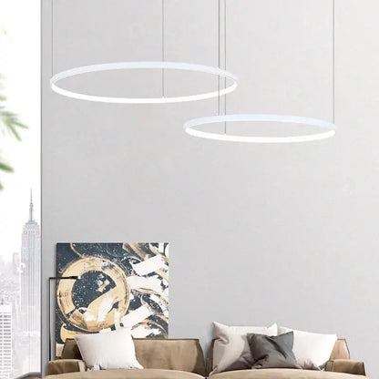 Modern gold circular led chandelier dining room light