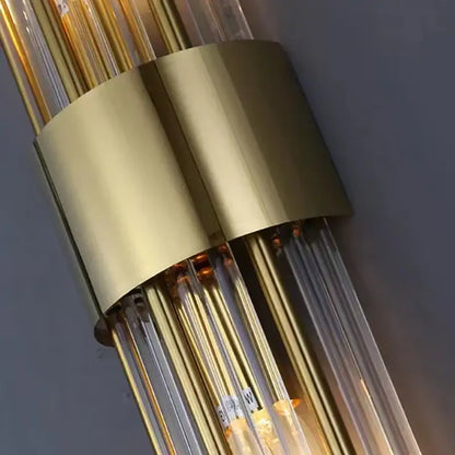 Modern gold clear crystal led wall lamp bedroom sconce