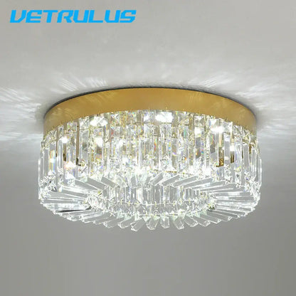 Modern gold crystal ceiling chandelier for dining room