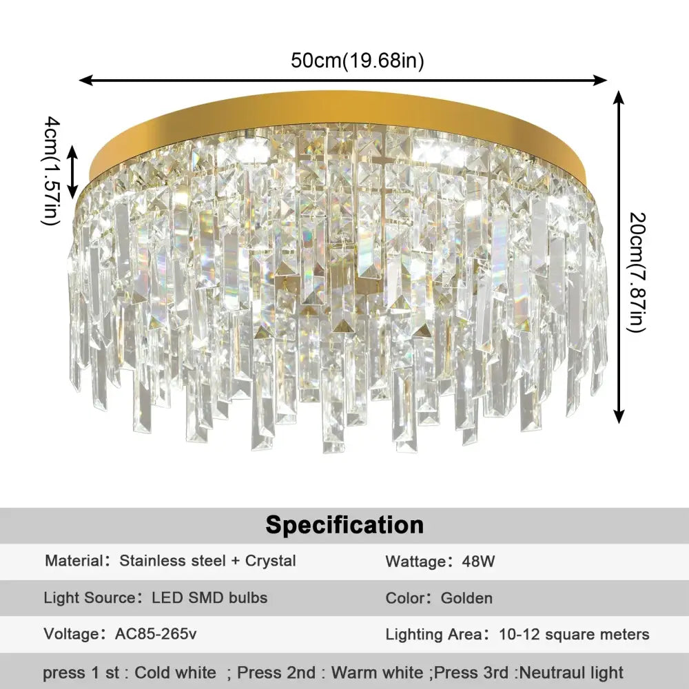 Modern gold crystal ceiling chandelier for dining room
