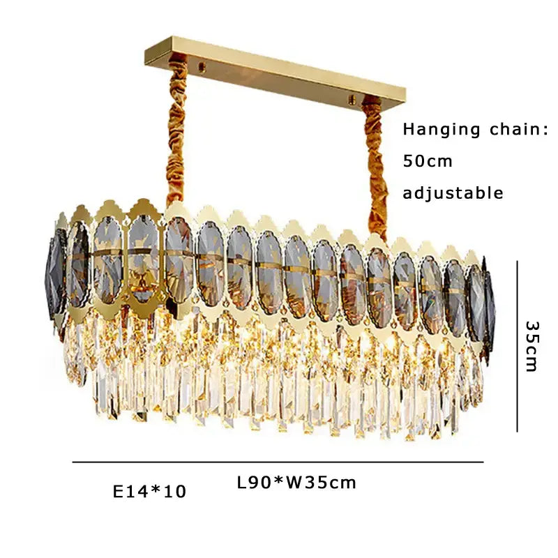 Modern gold crystal ceiling chandelier for living room