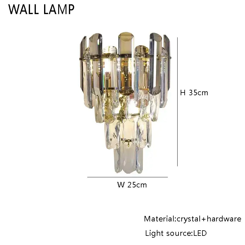 Modern gold crystal ceiling chandelier for living room