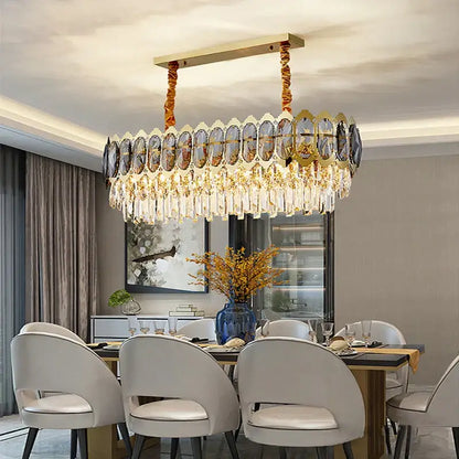 Modern gold crystal ceiling chandelier for living room