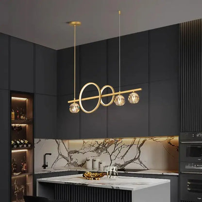 Modern gold decorbites crystal chandelier dining room pendant light
