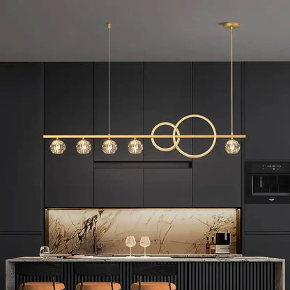 Modern gold decorbites crystal chandelier dining room pendant light