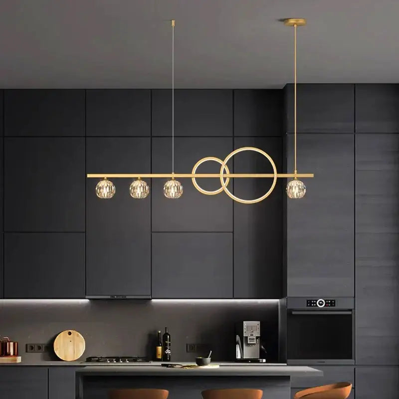 Modern gold decorbites crystal chandelier dining room pendant light