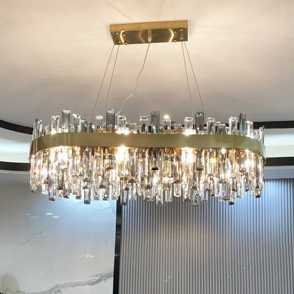 Modern gold crystal chandelier for living room