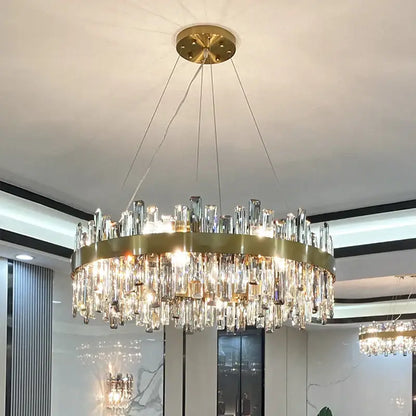 Modern gold crystal chandelier for living room