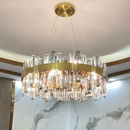 Modern gold crystal chandelier for living room