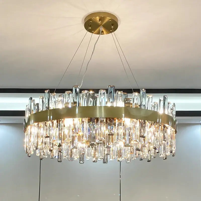 Modern gold crystal chandelier for living room