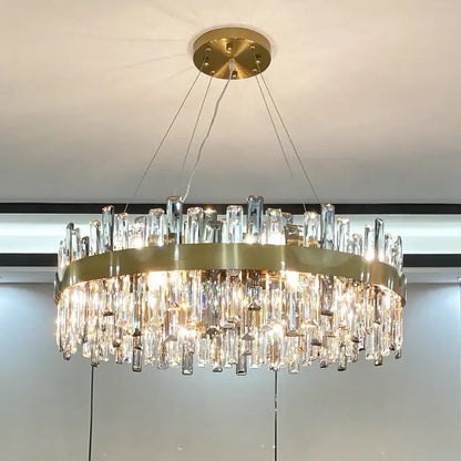 Modern gold crystal chandelier for living room