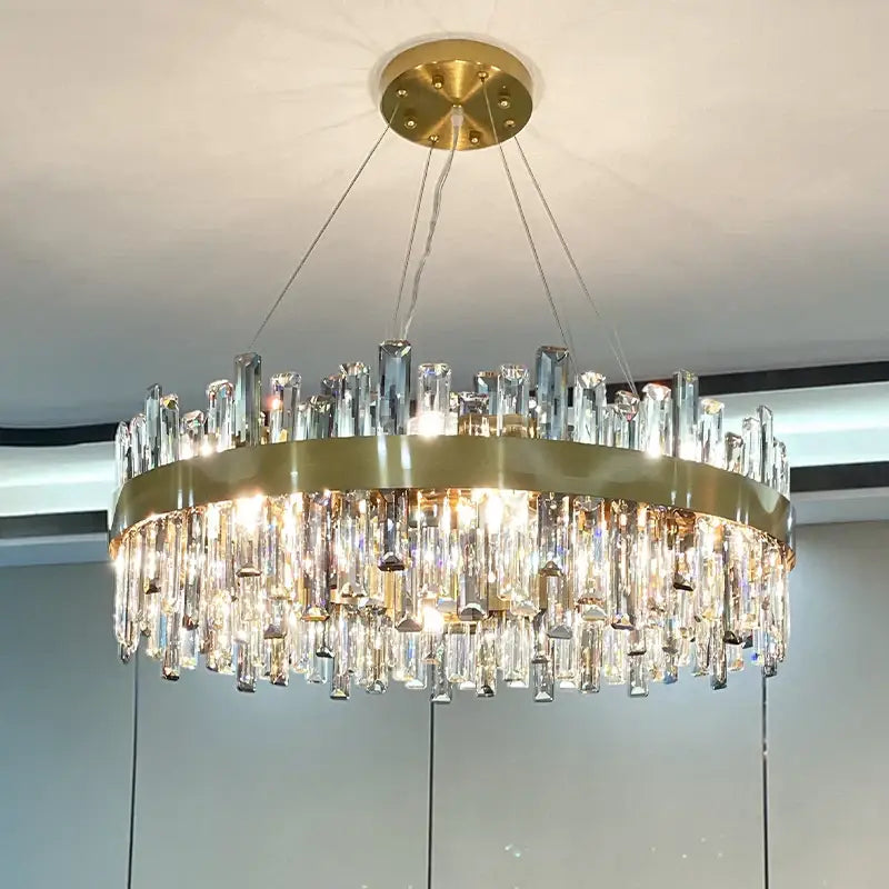 Modern gold crystal chandelier for living room