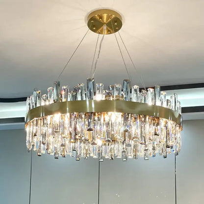 Modern gold crystal chandelier for living room