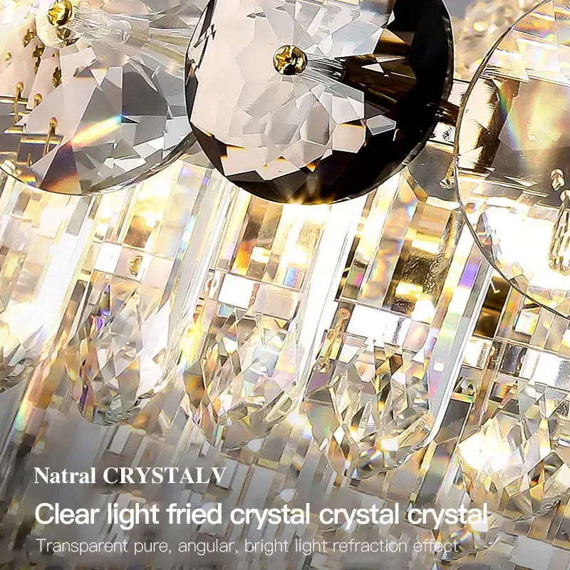 Modern gold crystal chandelier for living room