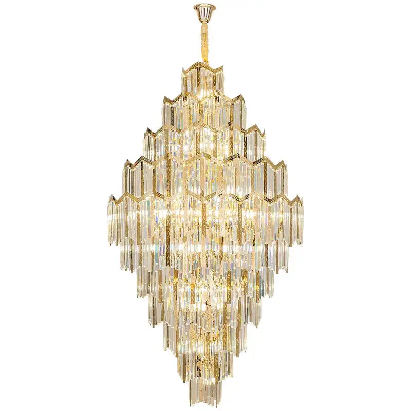 Modern gold crystal chandelier for living room loft