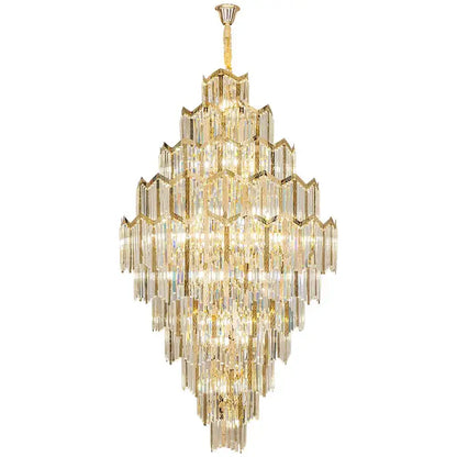 Modern gold crystal chandelier for living room loft