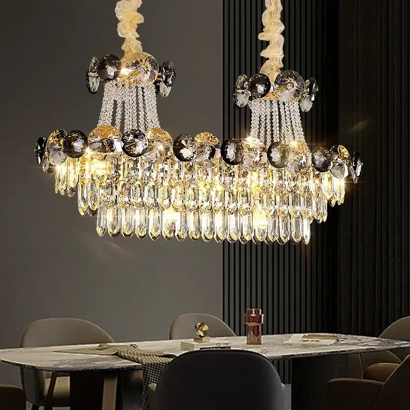 Modern gold crystal chandelier for living room