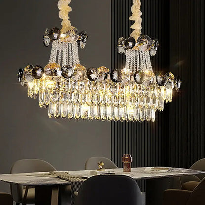 Modern gold crystal chandelier for living room