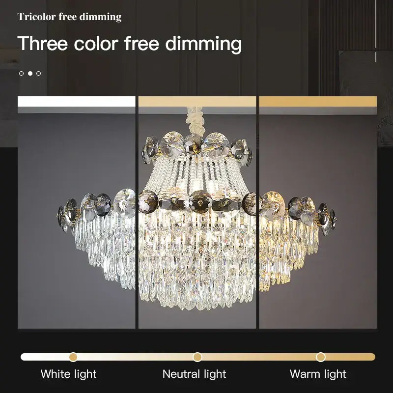 Modern gold crystal chandelier for living room