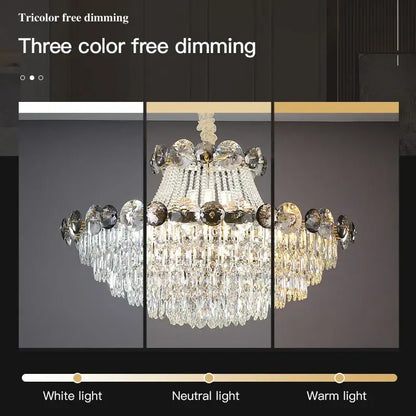 Modern gold crystal chandelier for living room
