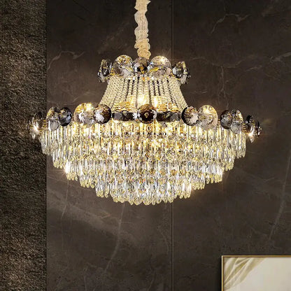 Modern gold crystal chandelier for living room