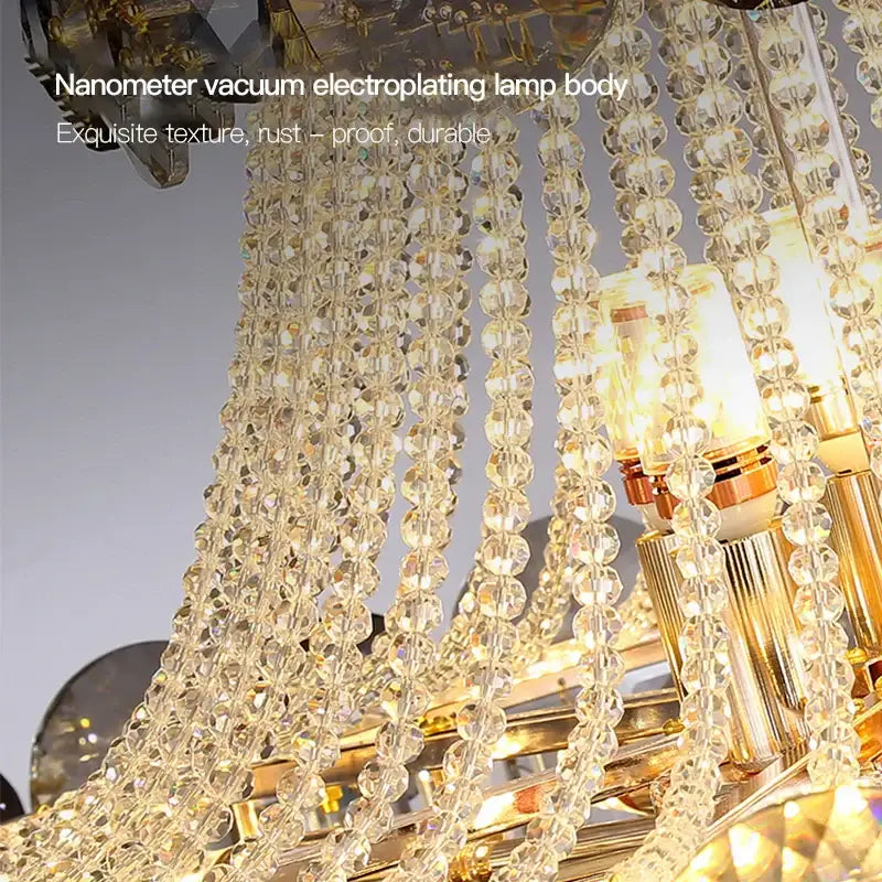Modern gold crystal chandelier for living room