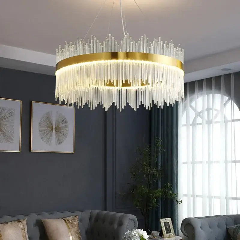 Modern gold decorbites crystal chandelier for living room