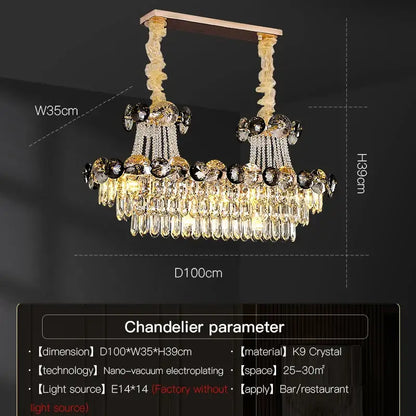 Modern gold crystal chandelier for living room