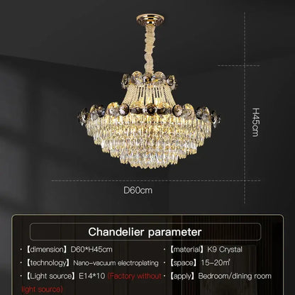 Modern gold crystal chandelier for living room
