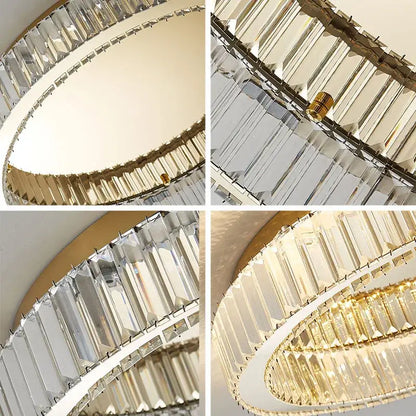 Modern gold crystal circle ceiling chandelier living room