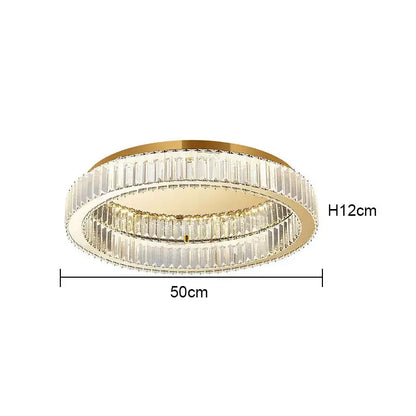 Modern gold crystal circle ceiling chandelier living room
