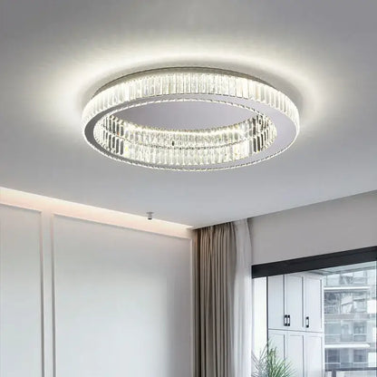 Modern gold crystal circle ceiling chandelier living room